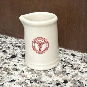 Vintage United States Army Medical Department Cream Pitcher 2.5”‎ Ceramic
